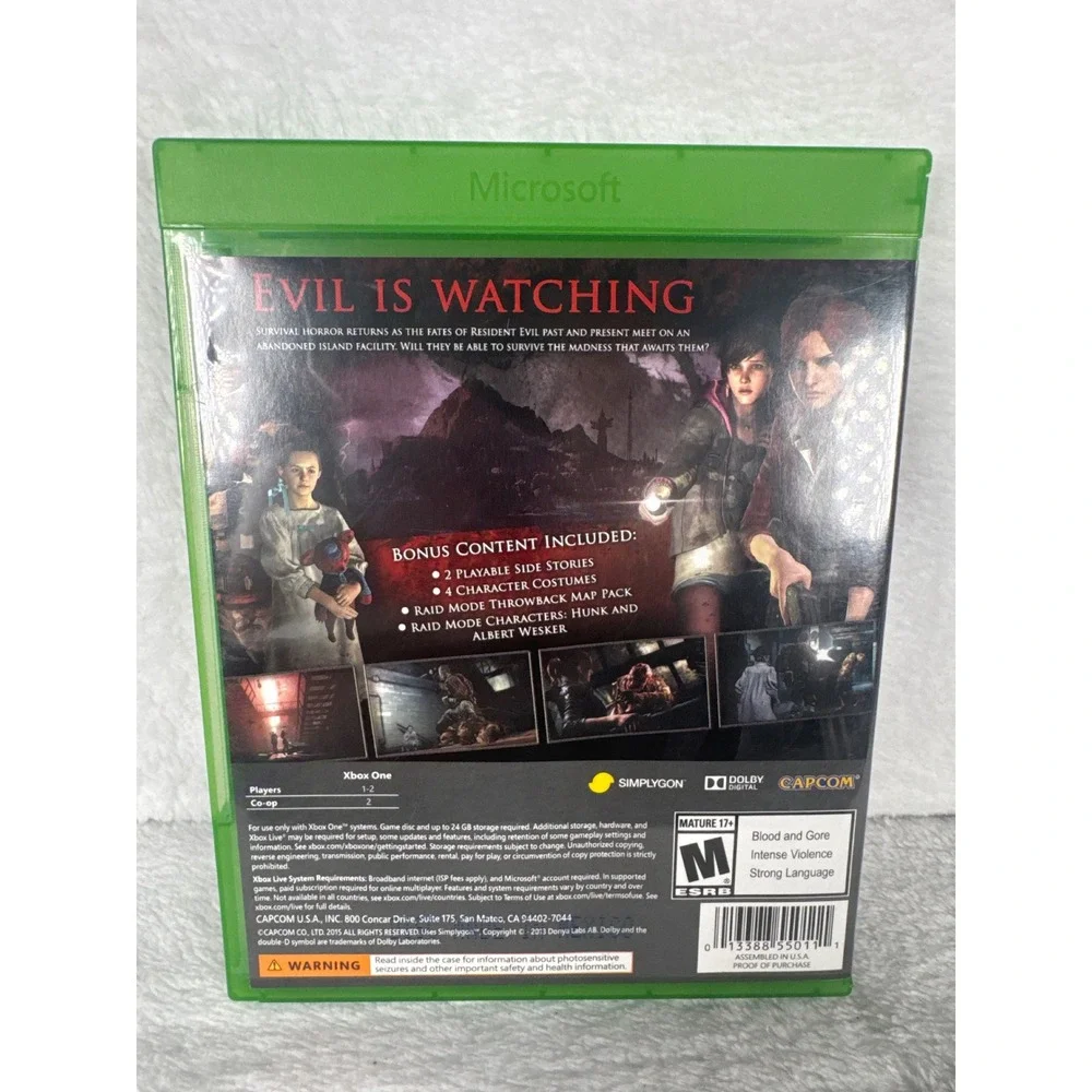 Capcom Resident Evil Revelations 2 Xbox One OS Green Excellent Survival Horror